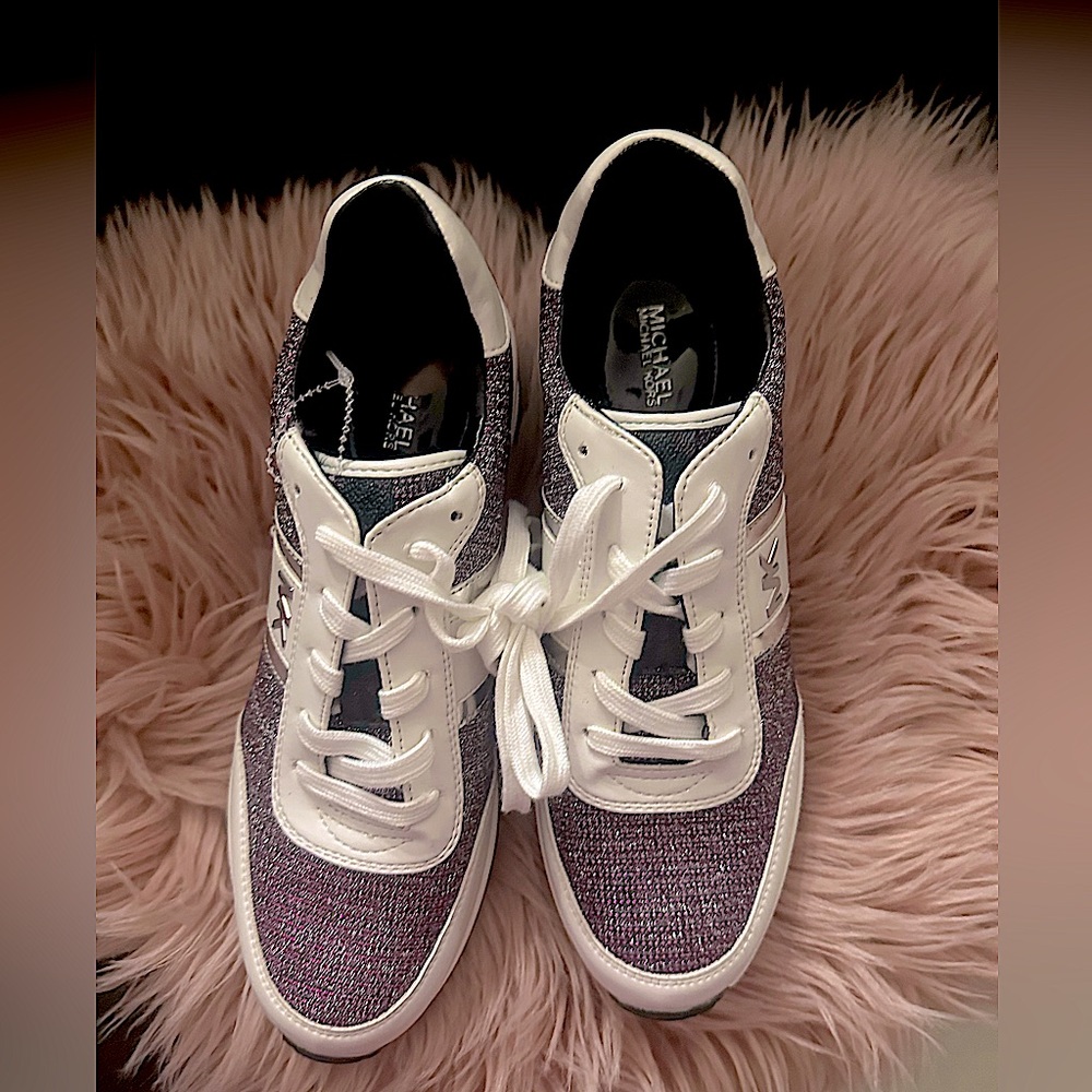 Micheal Kors | Georgie Trainer Wedge Sneakers White Pink | New